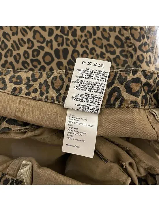 NWT ~ R13 Wide Leg Utility Pant in Leopard  Size 26 - Picture 7 of 8